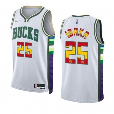 Milwaukee Bucks Serge Ibaka Spain Flag Edition Special Jersey White