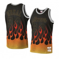 Los Angeles Lakers Shaquille O'Neal Flames Jersey Black