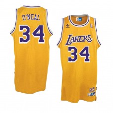 Shaquille O'Neal Los Angeles Lakers Throwback Jersey Gold