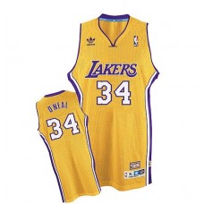 Los Angeles Lakers 3#4 Shaquille O'Neal Soul Swingman Home Gold Jersey