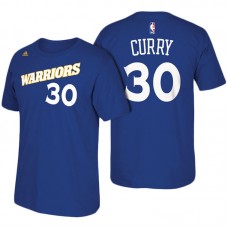 Golden State Warriors# 30 Stephen Curry Short Sleeved T-Shirt Royal Blue Crossover Jersey