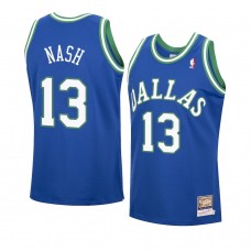 Dallas Mavericks Steve Nash Hardwood Classics Authentic Jersey Blue