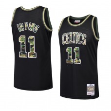 2018-19 Boston Celtics #11 Kyrie Irving Men's Swingman Black Straight Fire Camo Jersey