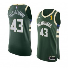 Milwaukee Bucks Thanasis Antetokounmpo 2021 NBA Finals Champions Authentic Icon Jersey Hunter Green