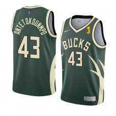 Milwaukee Bucks Thanasis Antetokounmpo 2021 NBA Finals Champions Earned Jersey Green