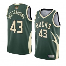 Milwaukee Bucks Thanasis Antetokounmpo 2021 NBA Finals Earned Jersey Green