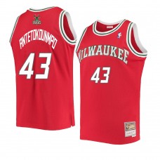 Milwaukee Bucks Thanasis Antetokounmpo Hardwood Classics Swingman Jersey Red