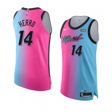 Tyler Herro Miami Heat Viceversa Authentic City Edition Jersey 2020-21 Blue Pink