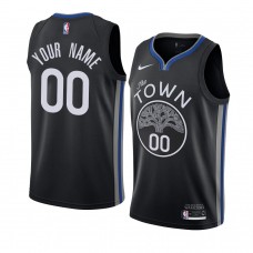 Men's Golden State Warriors Custom Black Jersey - City Edition