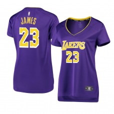 Women's Los Angeles Lakers LeBron James Fast Break Replica Jersey Purple