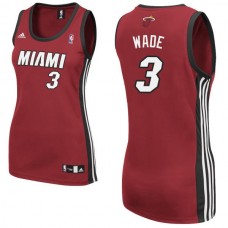 Miami Heat #3 Dwyane Wade Women Jersey Red