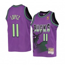 Youth Milwaukee Bucks Brook Lopez Reload Hardwood Classics Purple Jersey