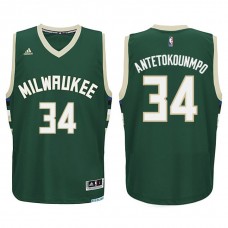 Youth Milwaukee Bucks #34 Giannis Antetokounmpo 2015-16 New Season Swingman Road Green Jersey