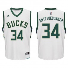 Youth Milwaukee Bucks #34 Giannis Antetokounmpo 2015-16 New Season Swingman Home White Jersey