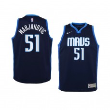 Youth Dallas Mavericks Boban Marjanovic 2021 Earned Edition Swingman Navy Jersey