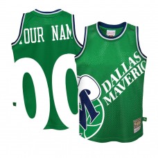 Youth Dallas Mavericks Custom Big Face 2.0 Jersey Green