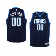 Youth Dallas Mavericks Custom 2021 Earned Edition Swingman Navy Jersey