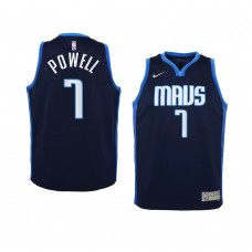 Youth Dallas Mavericks Dwight Powell 2021 Earned Edition Swingman Navy Jersey