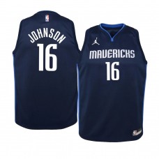 Youth Dallas Mavericks #16 James Johnson 2020-21 Statement Navy Jersey