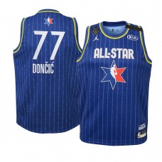 Youth Dallas Mavericks #77 Luka Doncic 2020 NBA All-Star Game Western Conference Blue Jersey