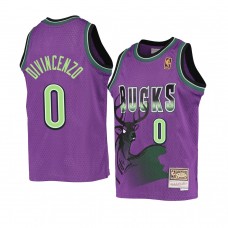 Youth Milwaukee Bucks Donte DiVincenzo Reload Hardwood Classics Purple Jersey