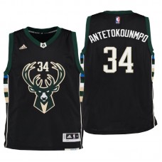 Youth Milwaukee Bucks# 34 Giannis Antetokounmpo Black Jersey