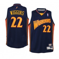 youth Golden State Warriors #22 Andrew Wiggins Hardwood Classics Retro Navy Jersey