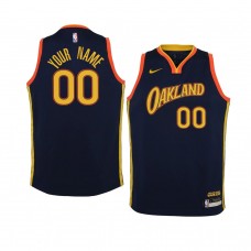 Youth Golden State Warriors #00 Custom 2020-21 City Navy Jersey