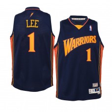 youth Golden State Warriors #1 Damion Lee Hardwood Classics Retro Navy Jersey