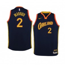 Youth Golden State Warriors #2 Nico Mannion 2020-21 City Navy Jersey