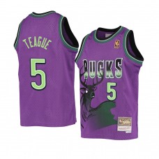 Youth Milwaukee Bucks Jeff Teague Reload Hardwood Classics Purple Jersey