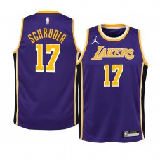 Youth Los Angeles Lakers #17 Dennis Schroder 2020-21 Statement Purple Jersey