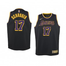 Youth Los Angeles Lakers Dennis Schroder 2021 Earned Edition Swingman Black Jersey