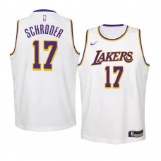 Youth Los Angeles Lakers #17 Dennis Schroder 2020-21 Association White Jersey