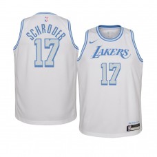 Youth Los Angeles Lakers #17 Dennis Schroder 2020-21 City White Jersey