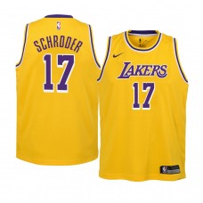 Youth Los Angeles Lakers #17 Dennis Schroder 2020-21 Icon Yellow Jersey