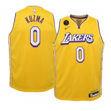 Youth Los Angeles Lakers #0 Kyle Kuzma City Remember Kobe Bryant Jersey Yellow