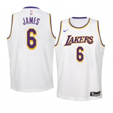 Youth Los Angeles Lakers LeBron James Association Edition Jersey White