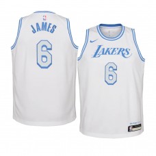 Youth Los Angeles Lakers LeBron James City Edition Jersey White