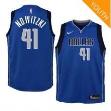 Youth Dallas Mavericks #41 Dirk Nowitzki Blue Swingman Jersey-Icon Edition