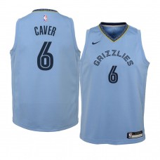 Youth Memphis Grizzlies #6 Ahmad Caver Statement Edition Light Blue Jersey