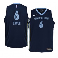 Youth Memphis Grizzlies #6 Ahmad Caver Icon Edition Navy Jersey