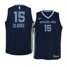 Youth Memphis Grizzlies #15 Brandon Clarke 2020-21 Icon Jumpman Navy Jersey