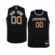 Youth Memphis Grizzlies #00 Custom 2020-21 City Black Jersey