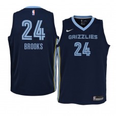 youth Memphis Grizzlies #24 Dillon Brooks 2020-21 Icon Edition Navy Jersey