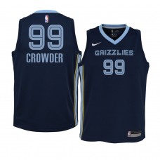 Youth Memphis Grizzlies #99 Jae Crowder 2020-21 Icon Jumpman Navy Jersey