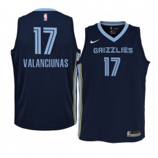 youth Memphis Grizzlies #17 Jonas Valanciunas 2020-21 Icon Edition Navy Jersey