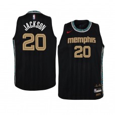 Youth Memphis Grizzlies #20 Josh Jackson 2020-21 City Black Jersey