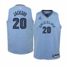 Youth Memphis Grizzlies #20 Josh Jackson 2020-21 Statement Light Blue Jersey