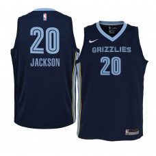 youth Memphis Grizzlies #20 Josh Jackson 2020-21 Icon Edition Navy Jersey